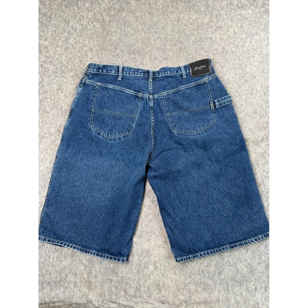 Sean John Vintage Mens Denim Carpenter Shorts Blue Baggy Y2K Size 40